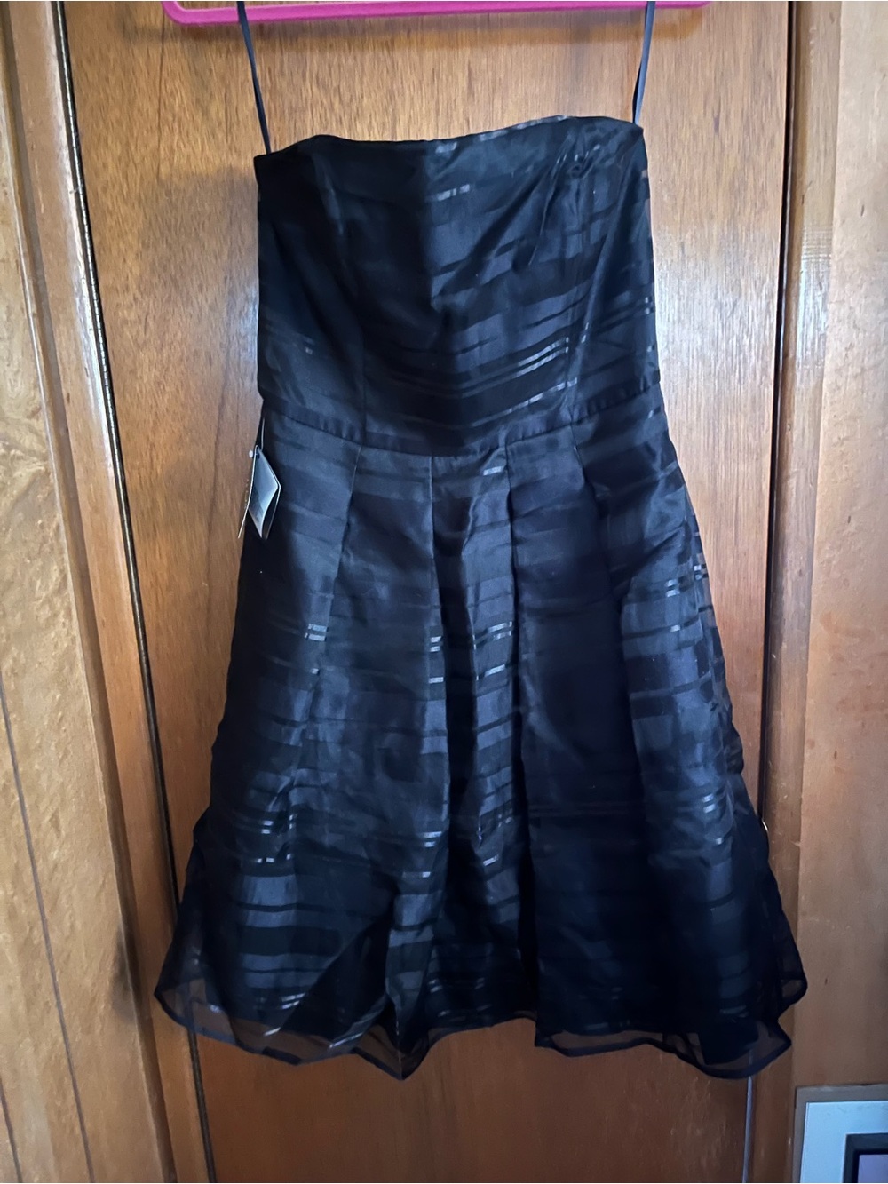 White House Black Market Black Strapless A-Line Dress size 10 NWT
